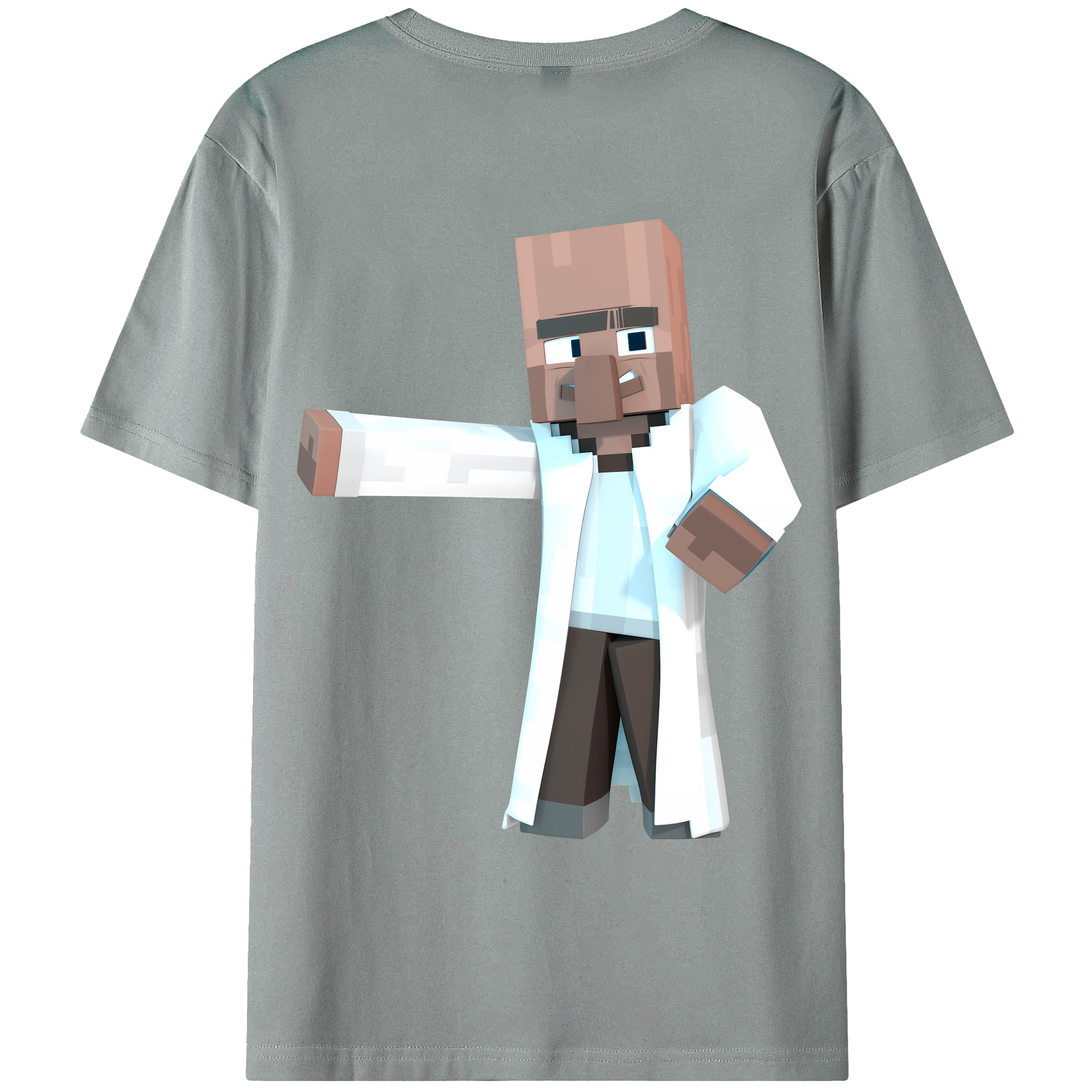（画像用） マインクラフト ブロックの世界 Minecraft MC Block world 綿100％ メンズ半袖Tシャツ（バックプリント） 通気性